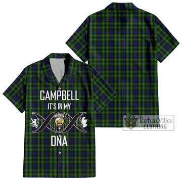 Campbell of Breadalbane Tartan Short Sleeve Button Shirt with Family Crest DNA In Me Style