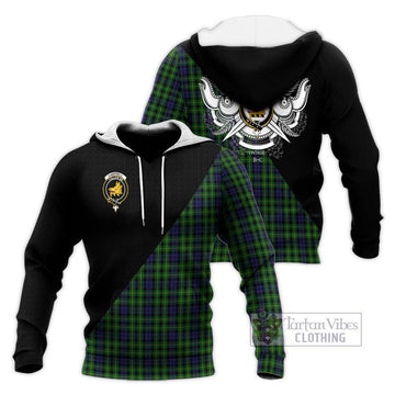 Campbell of Breadalbane Tartan Knitted Hoodie with Family Crest and Military Logo Style