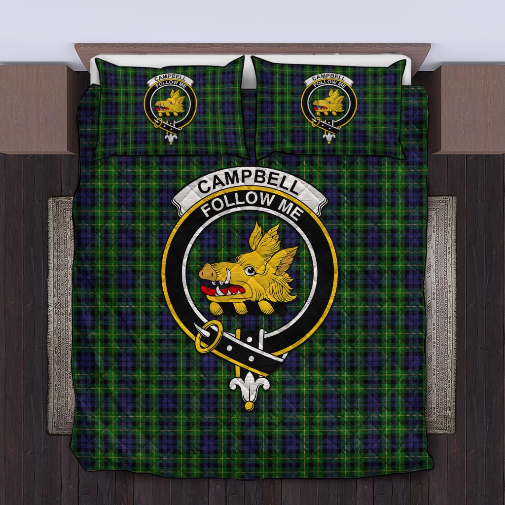 Campbell of Breadalbane Tartan Quilt Bed Set with Family Crest Twin - Tartan Vibes Clothing