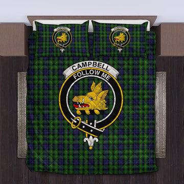 Campbell of Breadalbane Tartan Quilt Bed Set with Family Crest