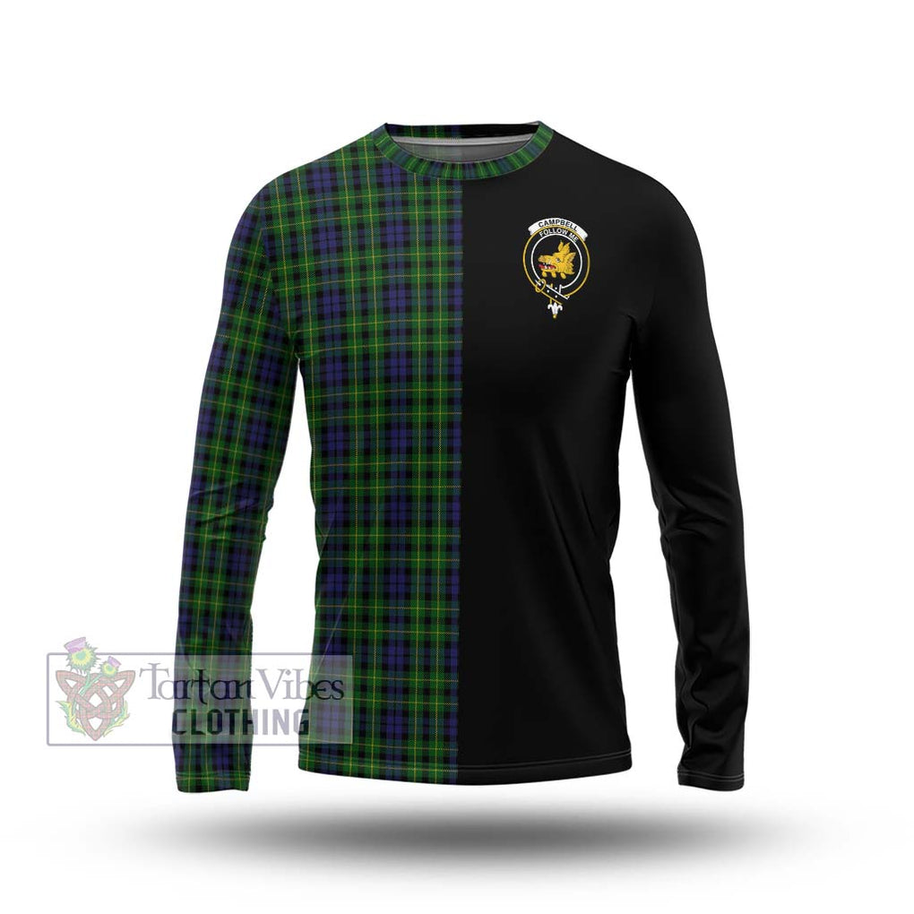 Campbell of Breadalbane Tartan Long Sleeve T-Shirt with Family Crest and Half Of Me Style Unisex - Tartanvibesclothing Shop