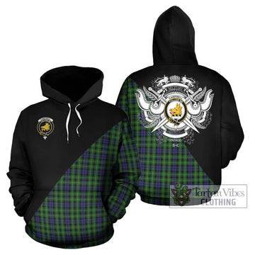 Campbell of Breadalbane Tartan Hoodie with Family Crest and Military Logo Style