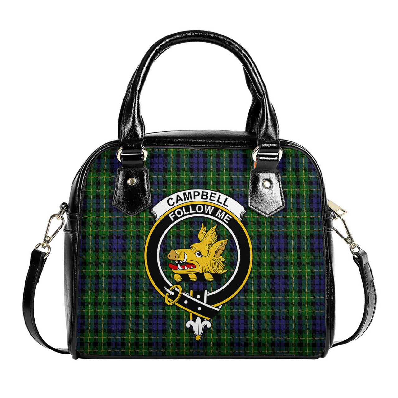 Campbell of Breadalbane Tartan Shoulder Handbags with Family Crest One Size 6*25*22 cm - Tartanvibesclothing