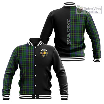 Campbell of Breadalbane Tartan Baseball Jacket with Family Crest and Half Of Me Style