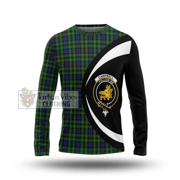 Campbell of Breadalbane Tartan Long Sleeve T-Shirt with Family Crest Circle Style