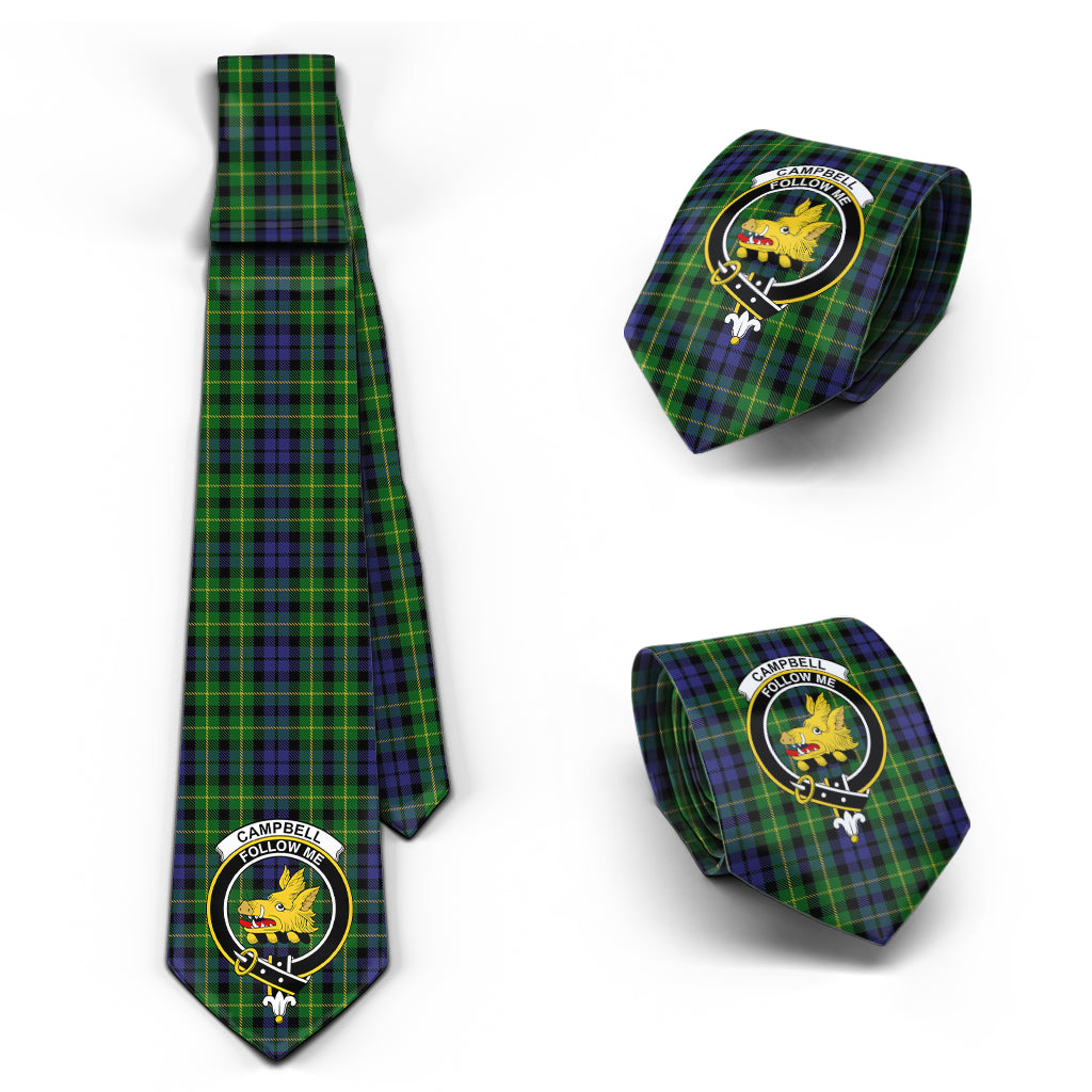 Campbell of Breadalbane Tartan Classic Necktie with Family Crest Necktie One Size - Tartan Vibes Clothing