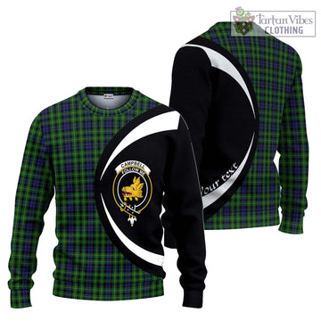 Campbell of Breadalbane Tartan Knitted Sweater with Family Crest Circle Style