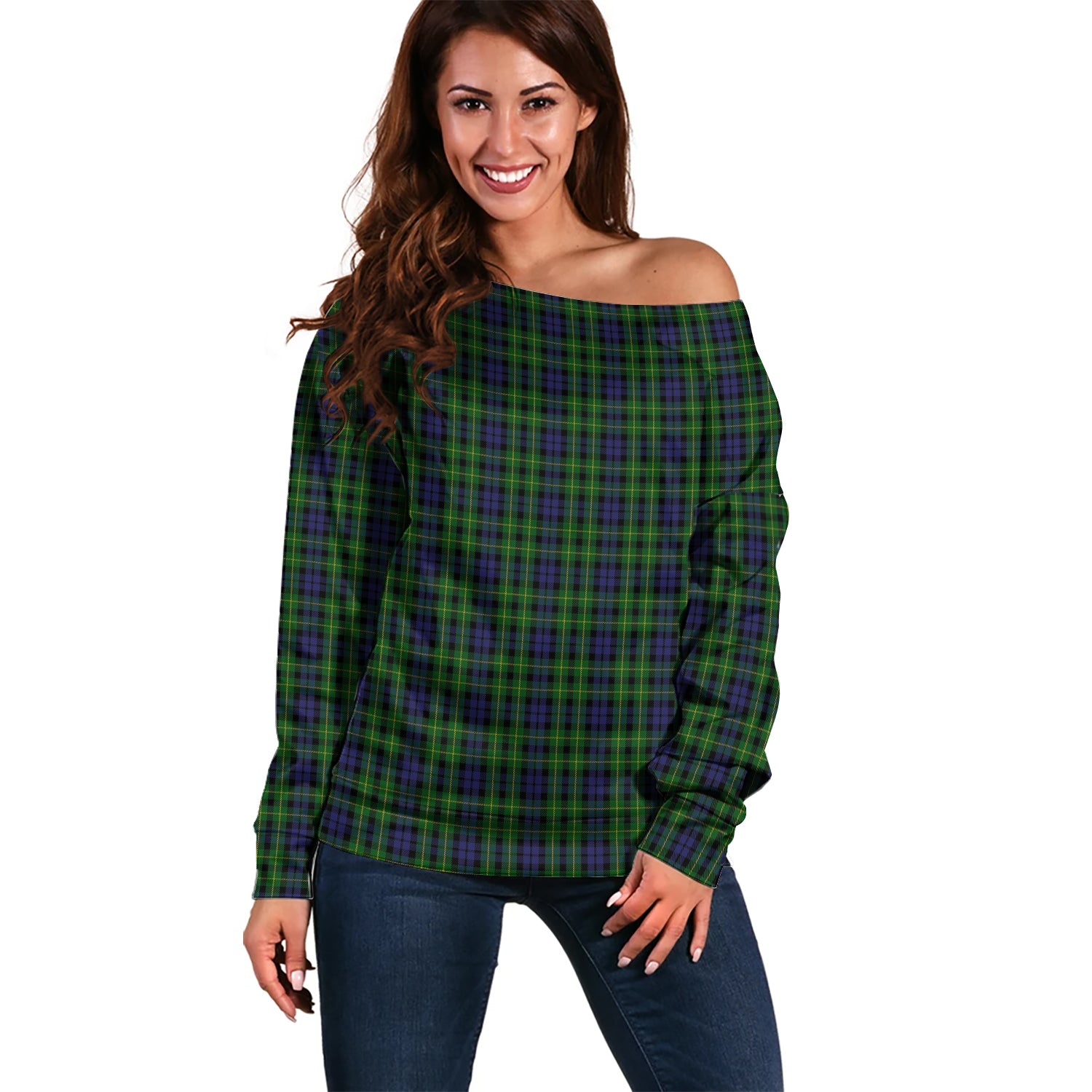 Campbell of Breadalbane Tartan Off Shoulder Women Sweater Women - Tartanvibesclothing