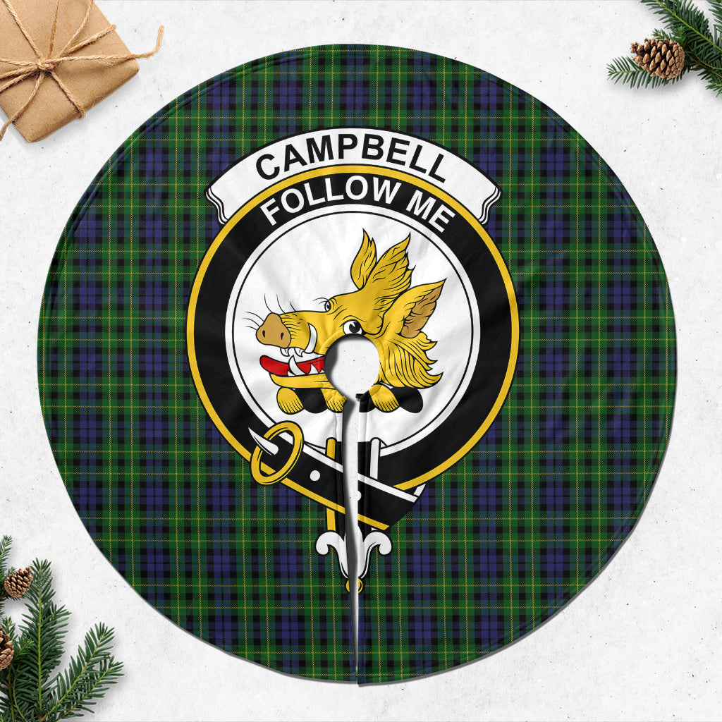 Campbell of Breadalbane Tartan Christmas Tree Skirt with Family Crest - Tartanvibesclothing