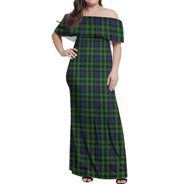 Campbell of Breadalbane Tartan Off Shoulder Long Dress