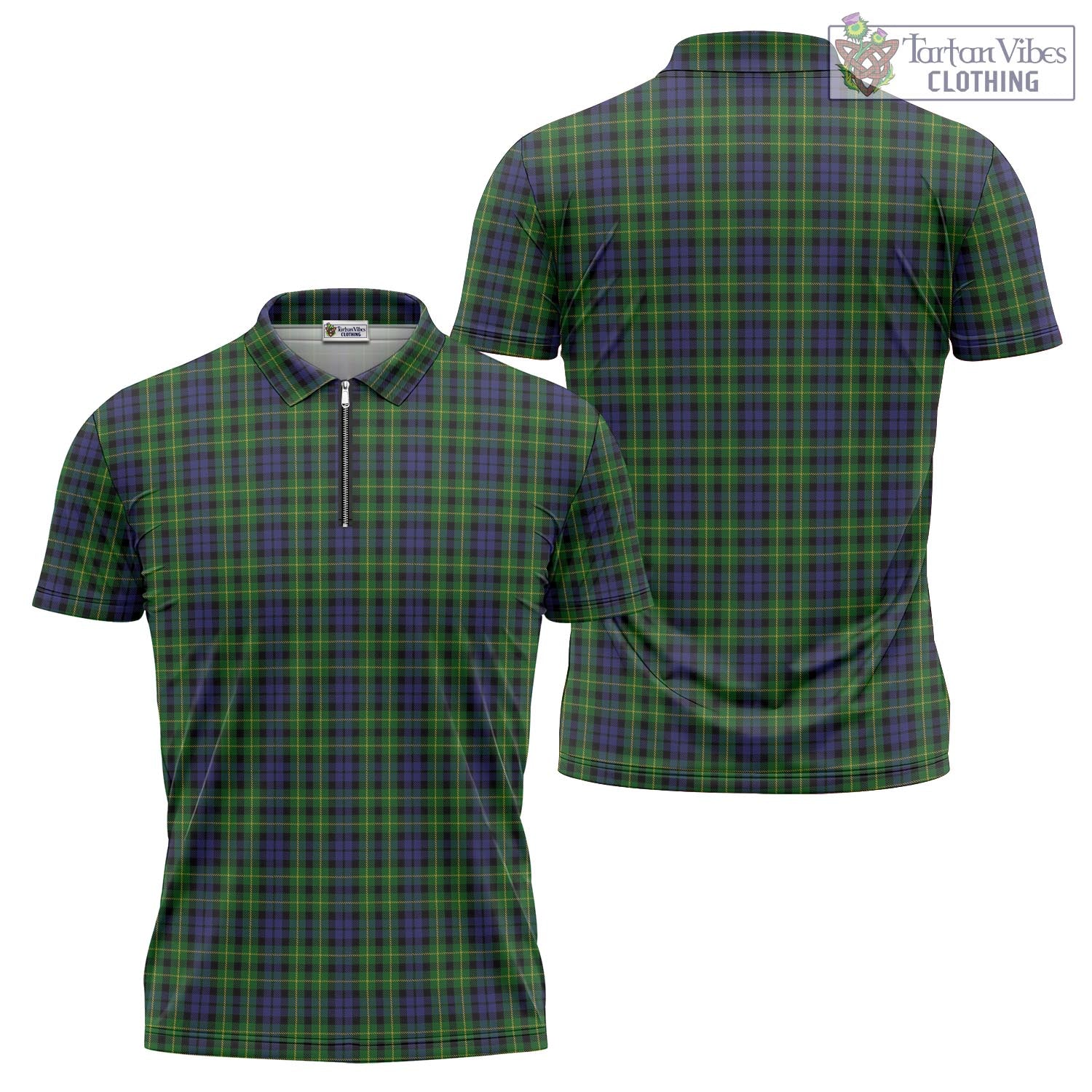 Tartan Vibes Clothing Campbell of Breadalbane Tartan Zipper Polo Shirt