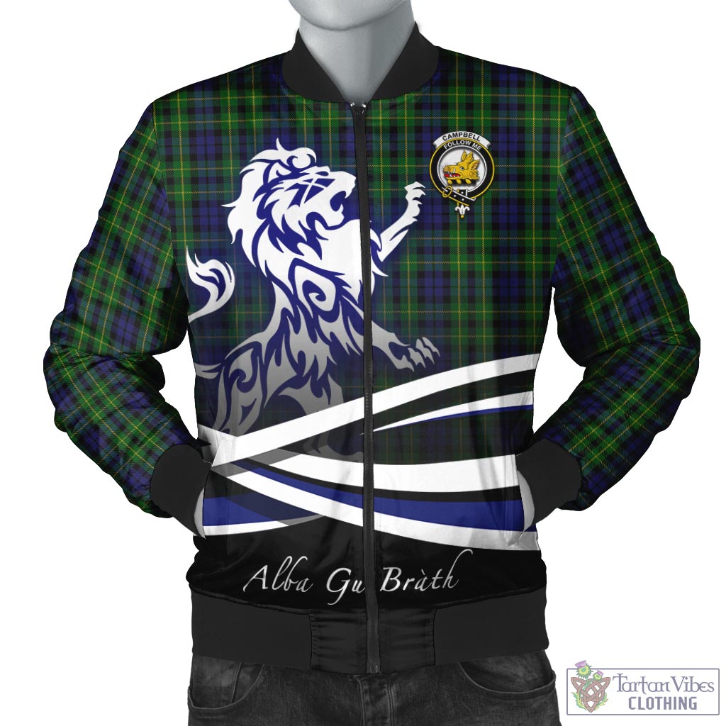 Tartan Vibes Clothing Campbell of Breadalbane Tartan Bomber Jacket with Alba Gu Brath Regal Lion Emblem