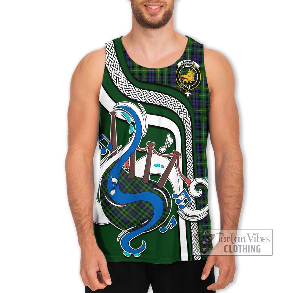 Campbell of Breadalbane Tartan Men's Tank Top with Epic Bagpipe Style Men - Tartanvibesclothing Shop