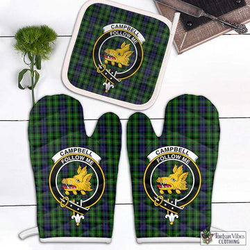 Campbell of Breadalbane Tartan Combo Oven Mitt & Pot-Holder with Family Crest