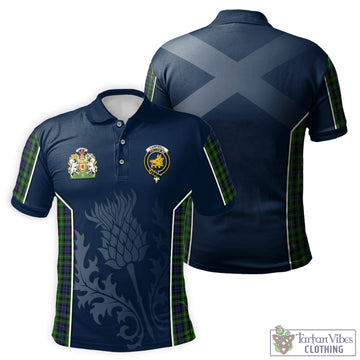 Campbell of Breadalbane Tartan Men's Polo Shirt with Family Crest and Scottish Thistle Vibes Sport Style