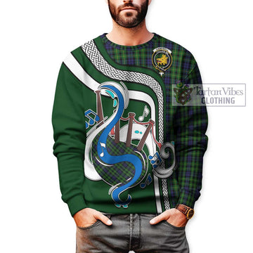 Campbell of Breadalbane Tartan Sweatshirt with Epic Bagpipe Style