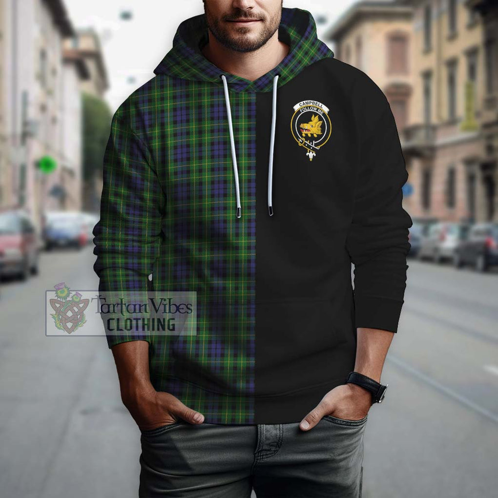 Campbell of Breadalbane Tartan Hoodie with Family Crest and Half Of Me Style Zip Hoodie - Tartanvibesclothing Shop