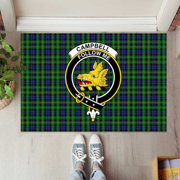 Campbell of Breadalbane Tartan Door Mat with Family Crest