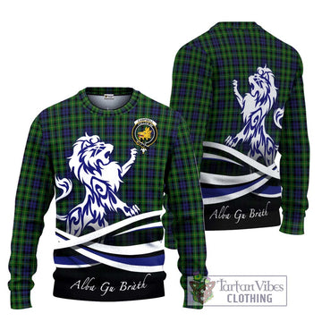 Campbell of Breadalbane Tartan Knitted Sweater with Alba Gu Brath Regal Lion Emblem