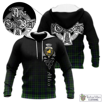 Campbell of Breadalbane Tartan Knitted Hoodie Featuring Alba Gu Brath Family Crest Celtic Inspired