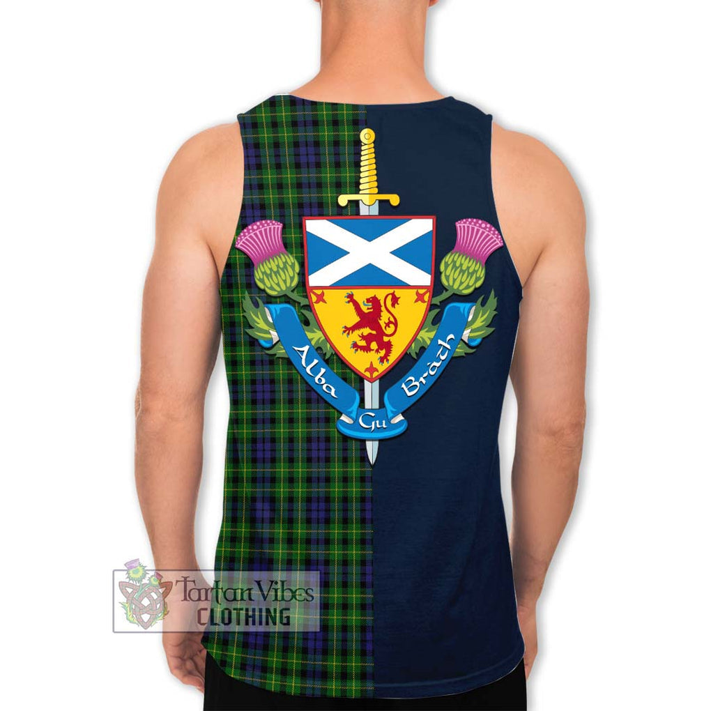 Tartan Vibes Clothing Campbell of Breadalbane Tartan Men's Tank Top with Scottish Lion Royal Arm Half Style