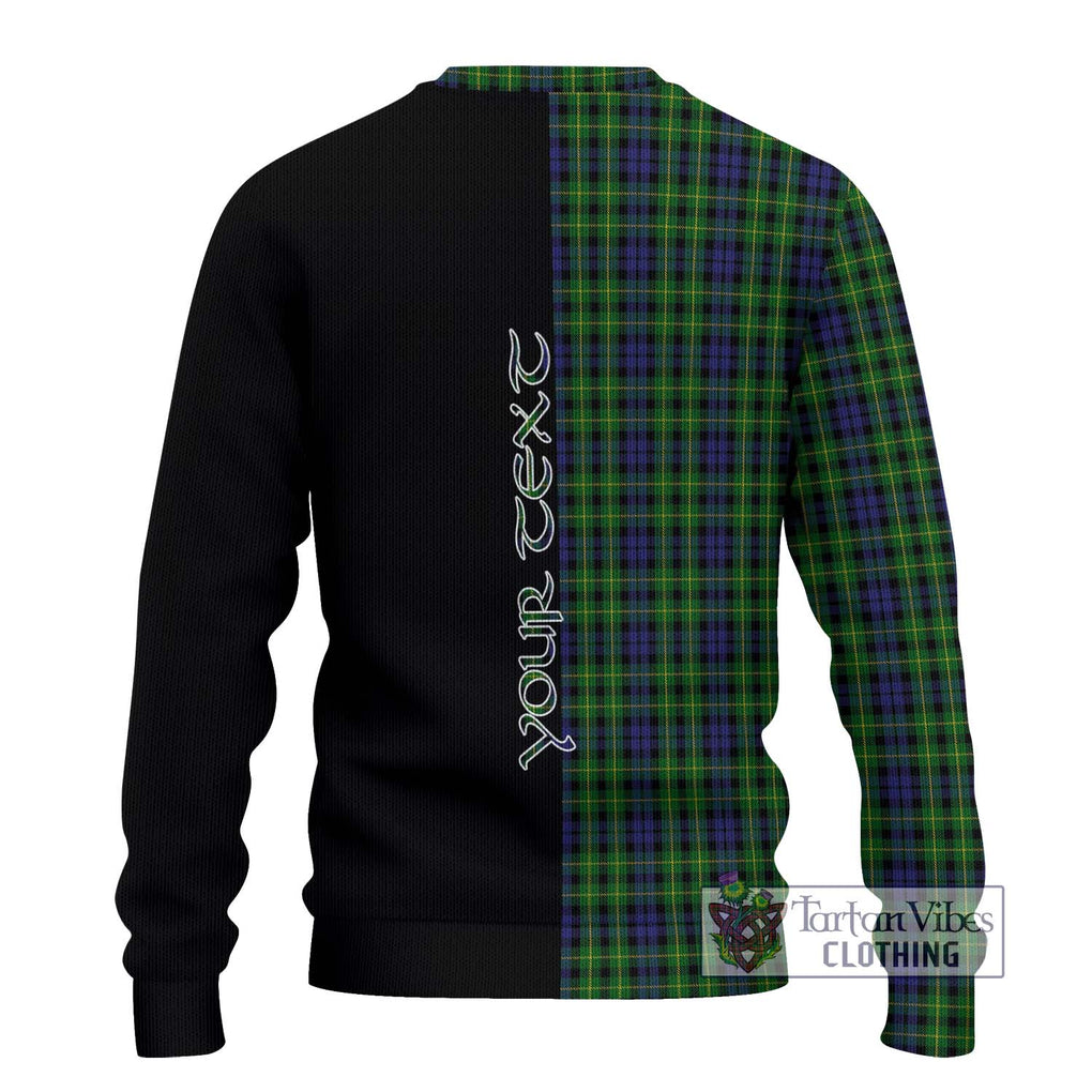 Campbell of Breadalbane Tartan Knitted Sweater with Family Crest and Half Of Me Style - Tartanvibesclothing Shop