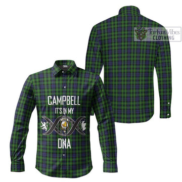 Campbell of Breadalbane Tartan Long Sleeve Button Shirt with Family Crest DNA In Me Style