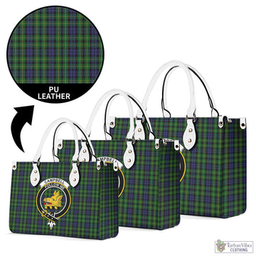 Campbell of Breadalbane Tartan Luxury Leather Handbags with Family Crest