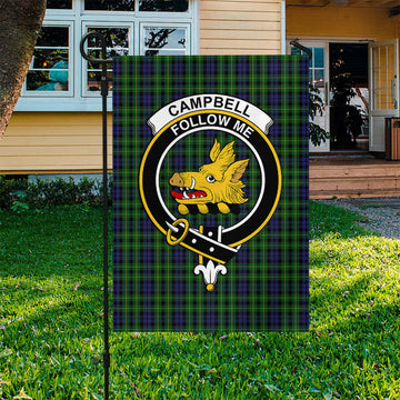 Campbell of Breadalbane Tartan Flag with Family Crest