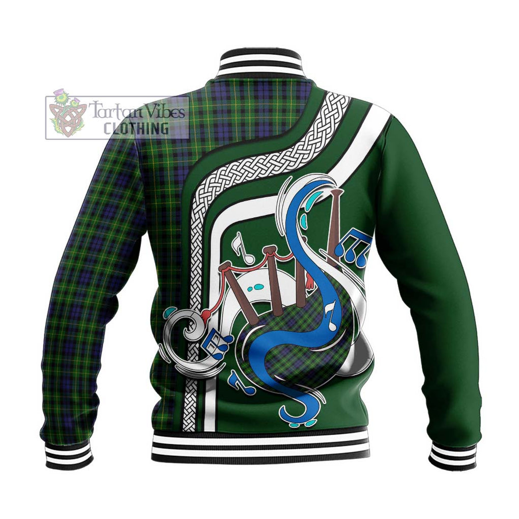 Tartan Vibes Clothing Campbell of Breadalbane Tartan Baseball Jacket with Epic Bagpipe Style