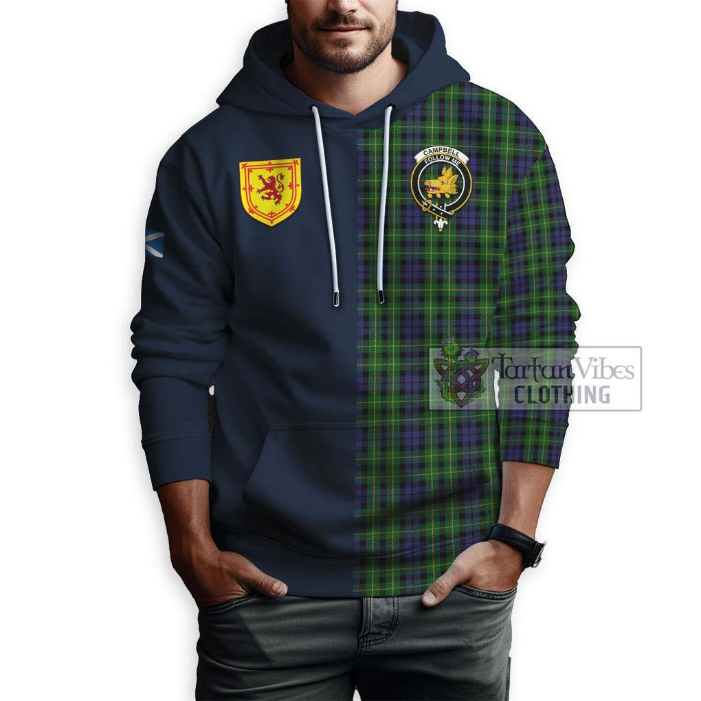 Tartan Vibes Clothing Campbell of Breadalbane Tartan Hoodie with Scottish Lion Royal Arm Half Style