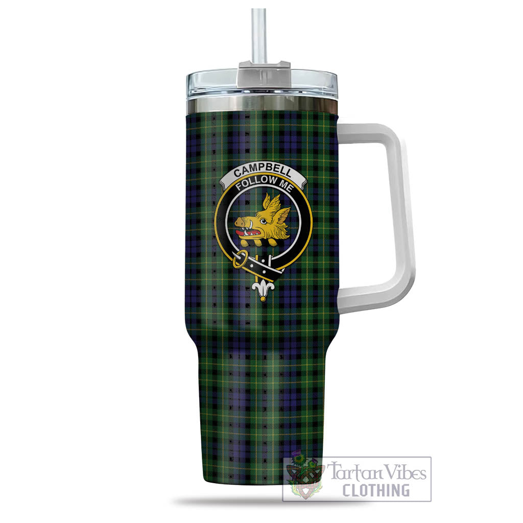 Tartan Vibes Clothing Campbell of Breadalbane Tartan and Family Crest Tumbler with Handle