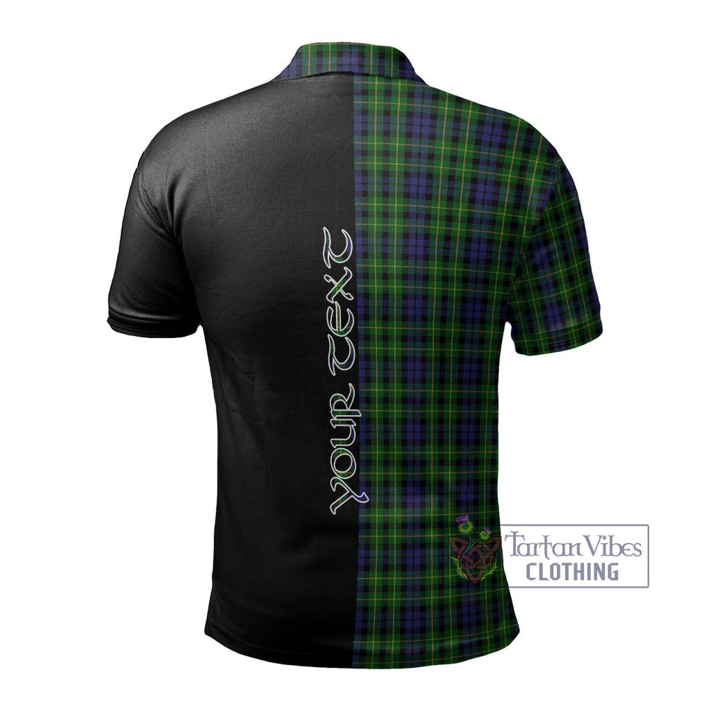 Campbell of Breadalbane Tartan Polo Shirt with Family Crest and Half Of Me Style - Tartanvibesclothing Shop