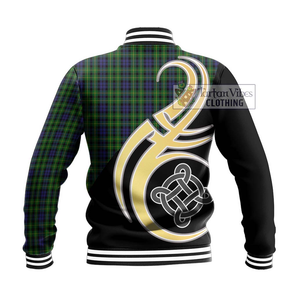 Campbell of Breadalbane Tartan Baseball Jacket with Family Crest and Celtic Symbol Style - Tartan Vibes Clothing