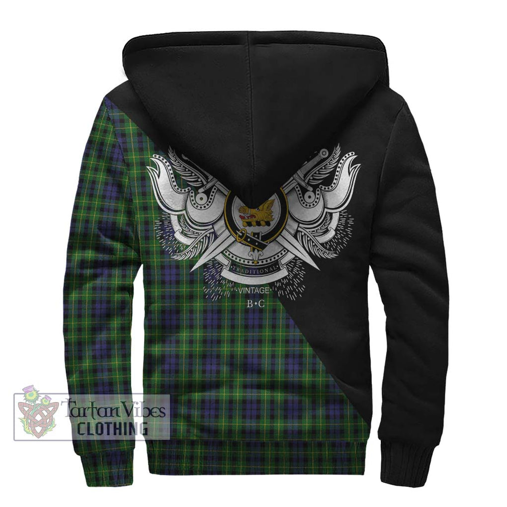 Campbell of Breadalbane Tartan Sherpa Hoodie with Family Crest and Military Logo Style - Tartanvibesclothing Shop