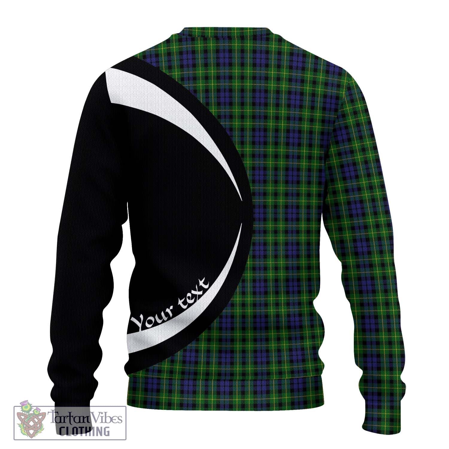 Tartan Vibes Clothing Campbell of Breadalbane Tartan Knitted Sweater with Family Crest Circle Style