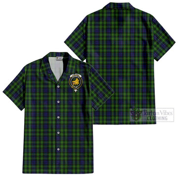 Campbell of Breadalbane Tartan Cotton Hawaiian Shirt with Family Crest