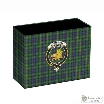 Campbell of Breadalbane Tartan Pen Holder with Family Crest