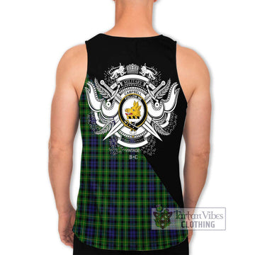 Campbell of Breadalbane Tartan Men's Tank Top with Family Crest and Military Logo Style