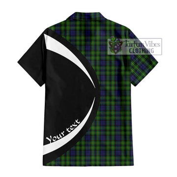 Campbell of Breadalbane Tartan Short Sleeve Button Up with Family Crest Circle Style