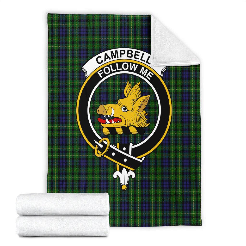 Campbell of Breadalbane Tartan Blanket with Family Crest - Tartan Vibes Clothing