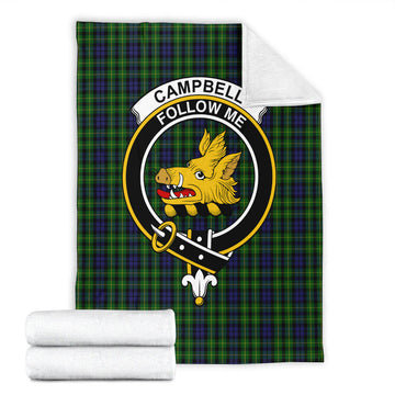 Campbell of Breadalbane Tartan Blanket with Family Crest