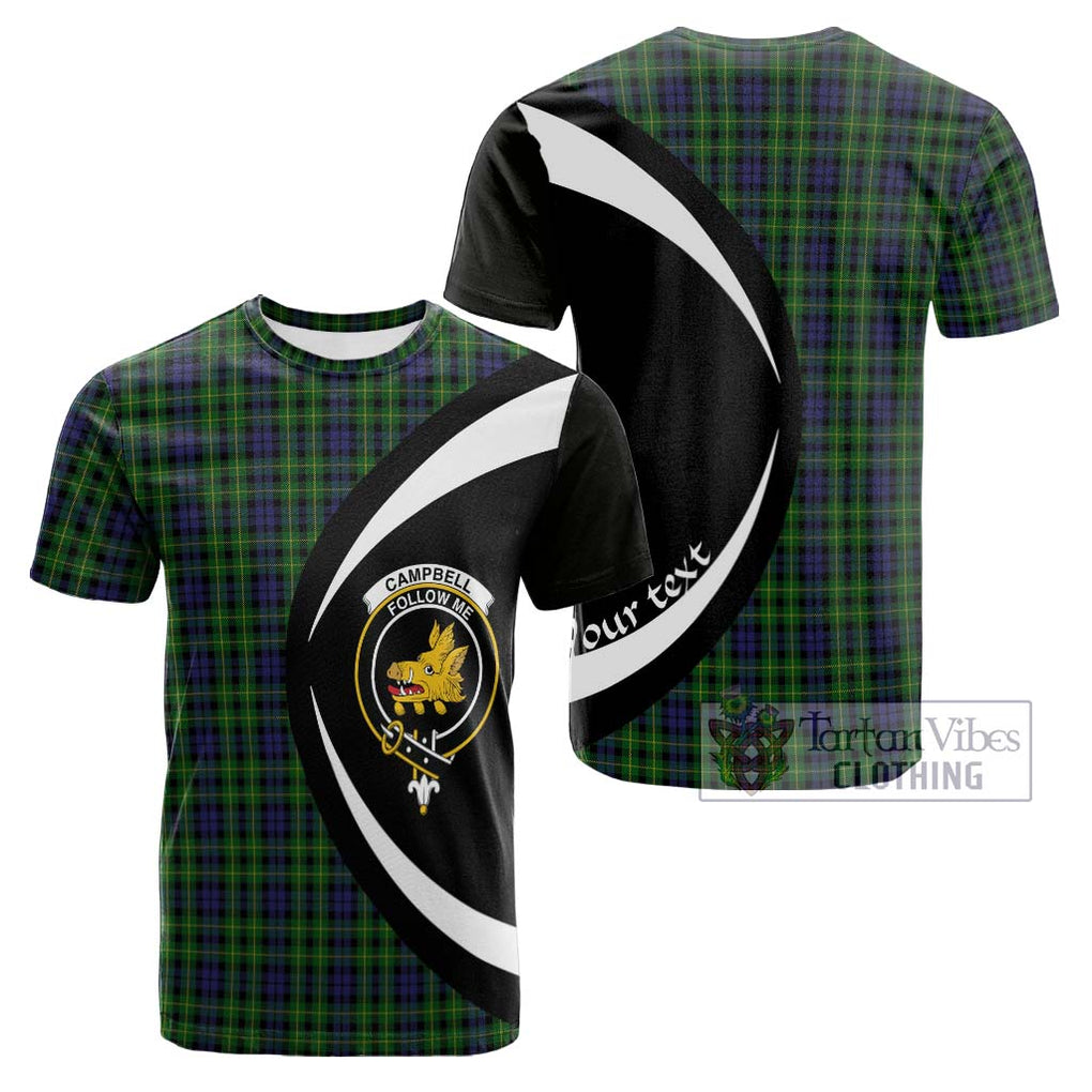 Tartan Vibes Clothing Campbell of Breadalbane Tartan Cotton T-shirt with Family Crest Circle Style