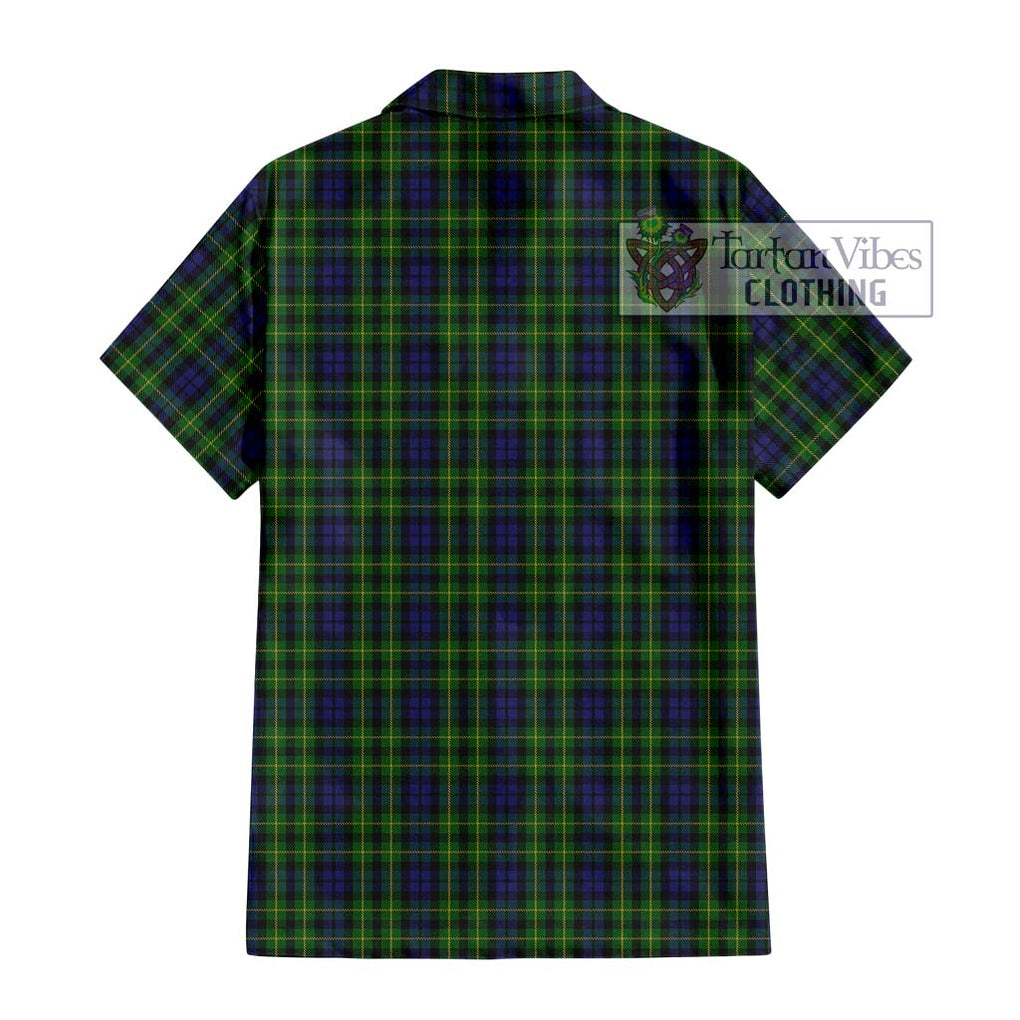 Campbell of Breadalbane Tartan Short Sleeve Button Shirt with Family Crest DNA In Me Style - Tartanvibesclothing Shop