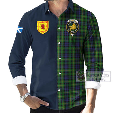 Campbell of Breadalbane Tartan Long Sleeve Button Shirt with Scottish Lion Royal Arm Half Style