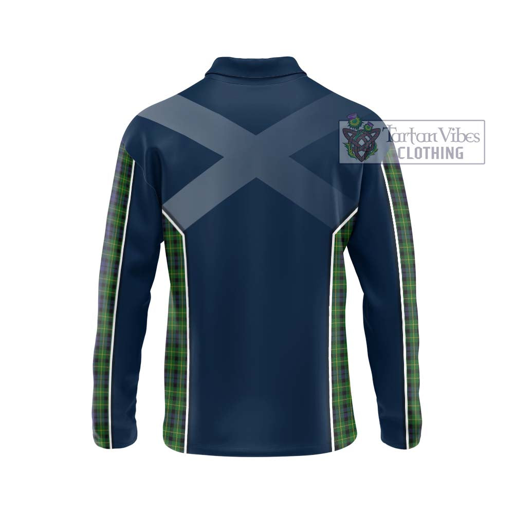 Campbell of Breadalbane Tartan Long Sleeve Polo Shirt with Family Crest and Lion Rampant Vibes Sport Style - Tartan Vibes Clothing