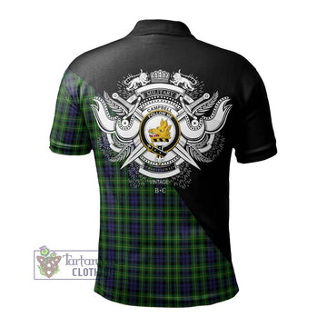 Campbell of Breadalbane Tartan Polo Shirt with Family Crest and Military Logo Style