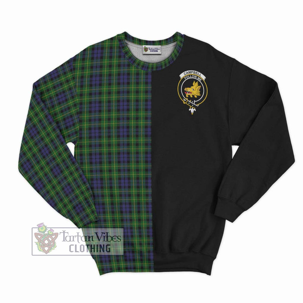 Campbell of Breadalbane Tartan Sweatshirt with Family Crest and Half Of Me Style - Tartanvibesclothing Shop