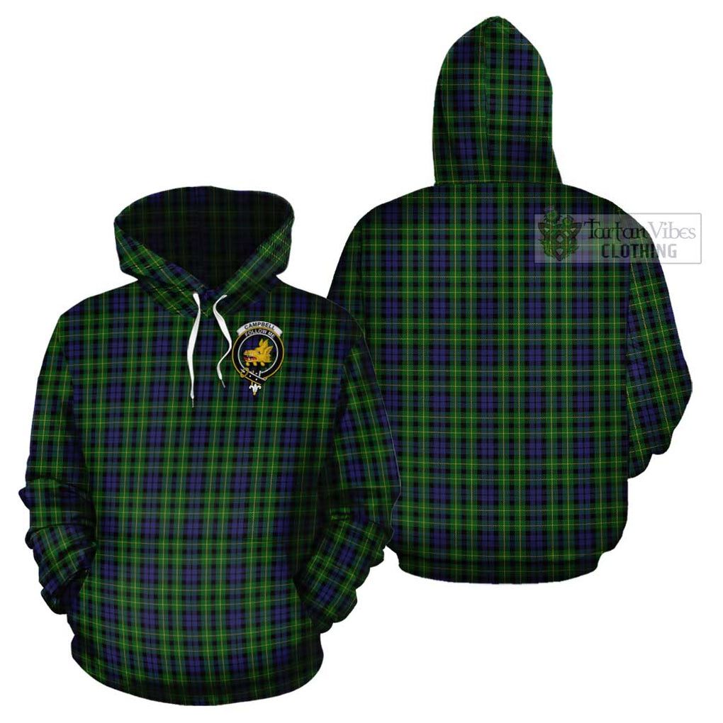 Campbell of Breadalbane Tartan Cotton Hoodie with Family Crest Pullover Hoodie - Tartan Vibes Clothing