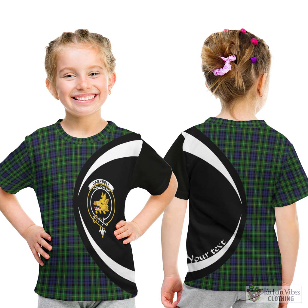 Campbell of Breadalbane Tartan Kid T-Shirt with Family Crest Circle Style - Tartan Vibes Clothing